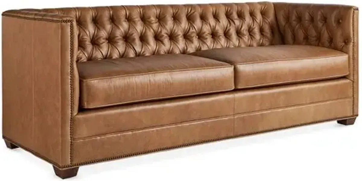 Ames Sofa - Café Crypton Leather - Handcrafted