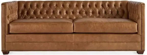 Ames Sofa - Café Crypton Leather - Handcrafted
