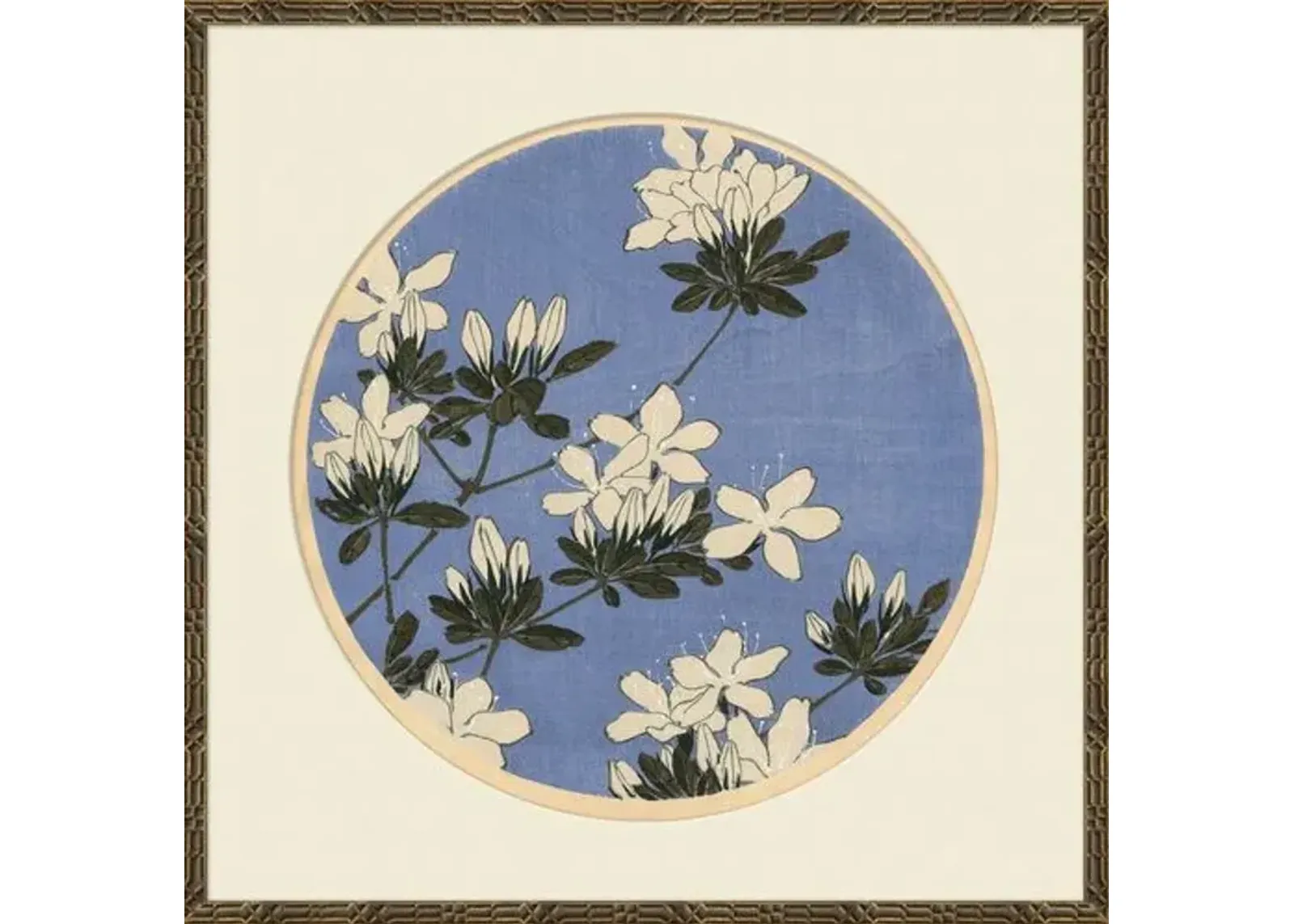 Cherry Blossom Woodblock I - Soicher Marin - Blue