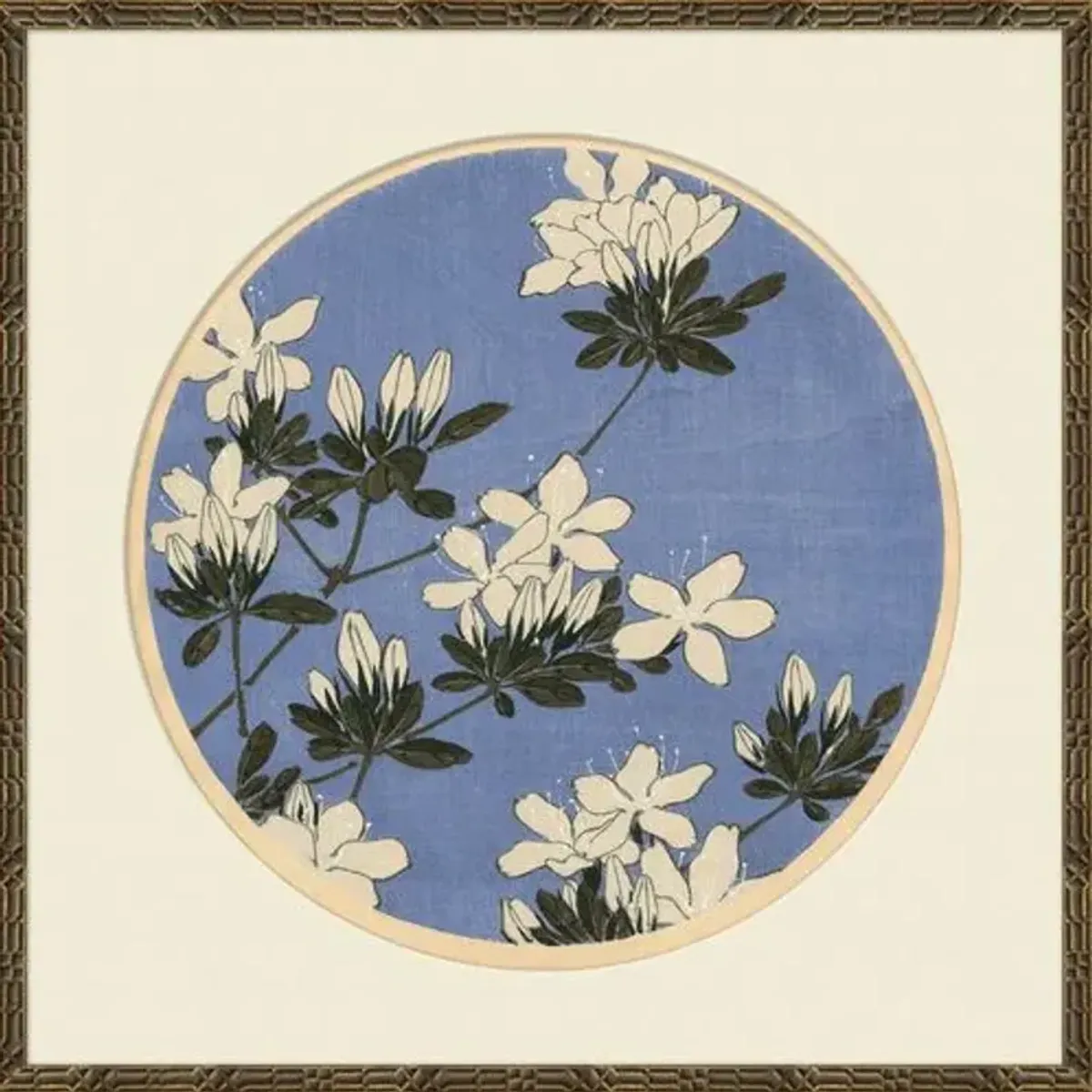 Cherry Blossom Woodblock I - Soicher Marin - Blue