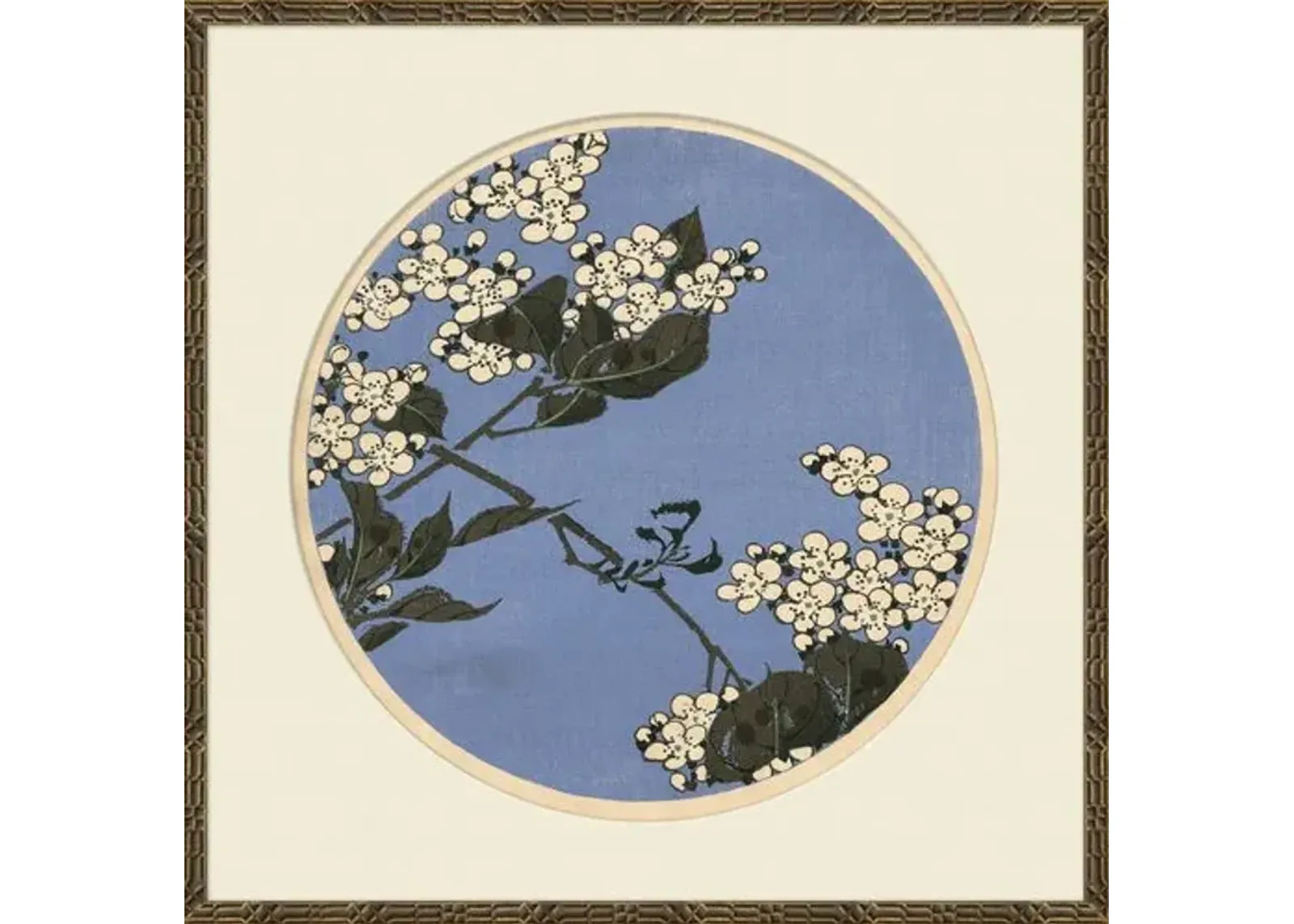 Cherry Blossom Woodblock III - Soicher Marin - Blue