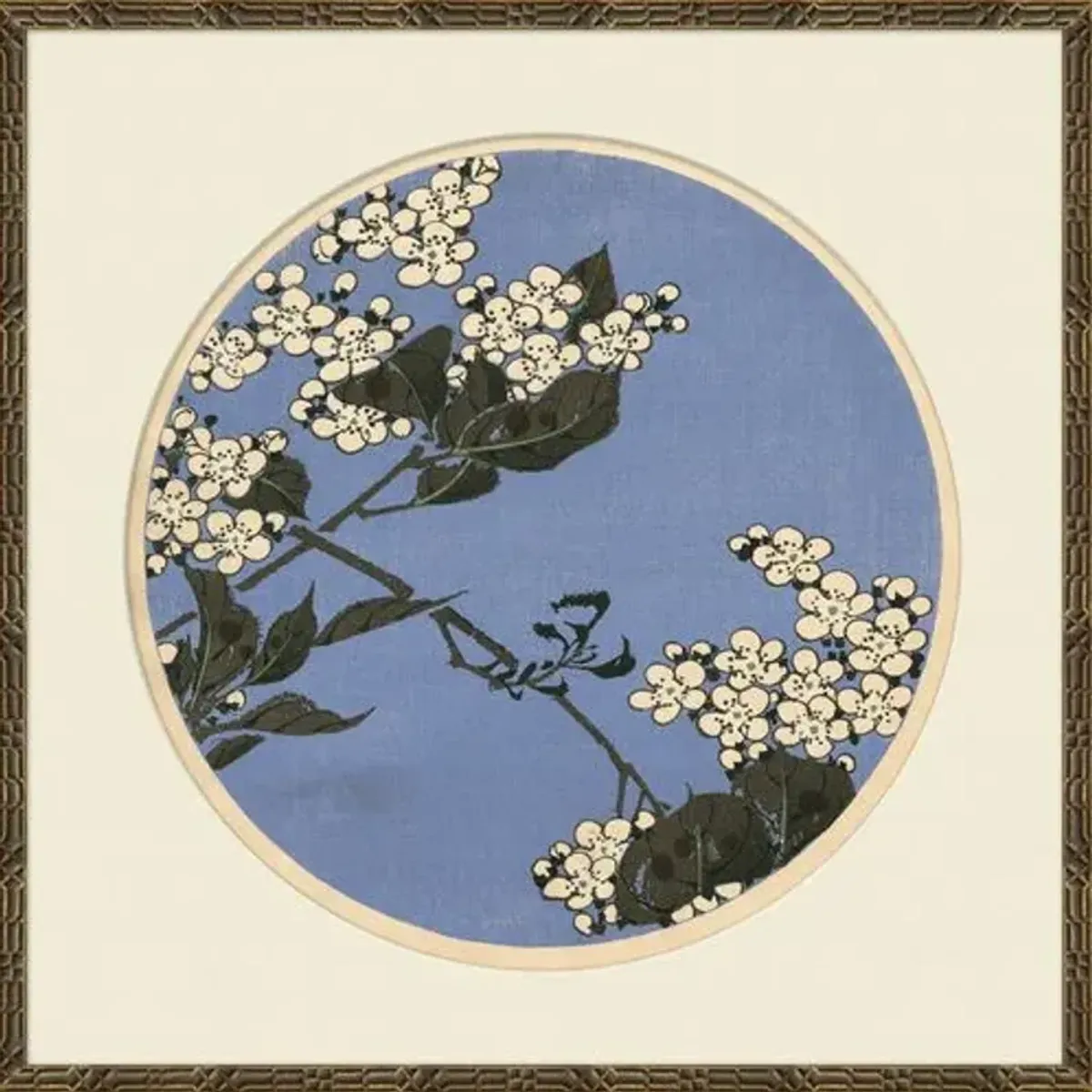 Cherry Blossom Woodblock III - Soicher Marin - Blue