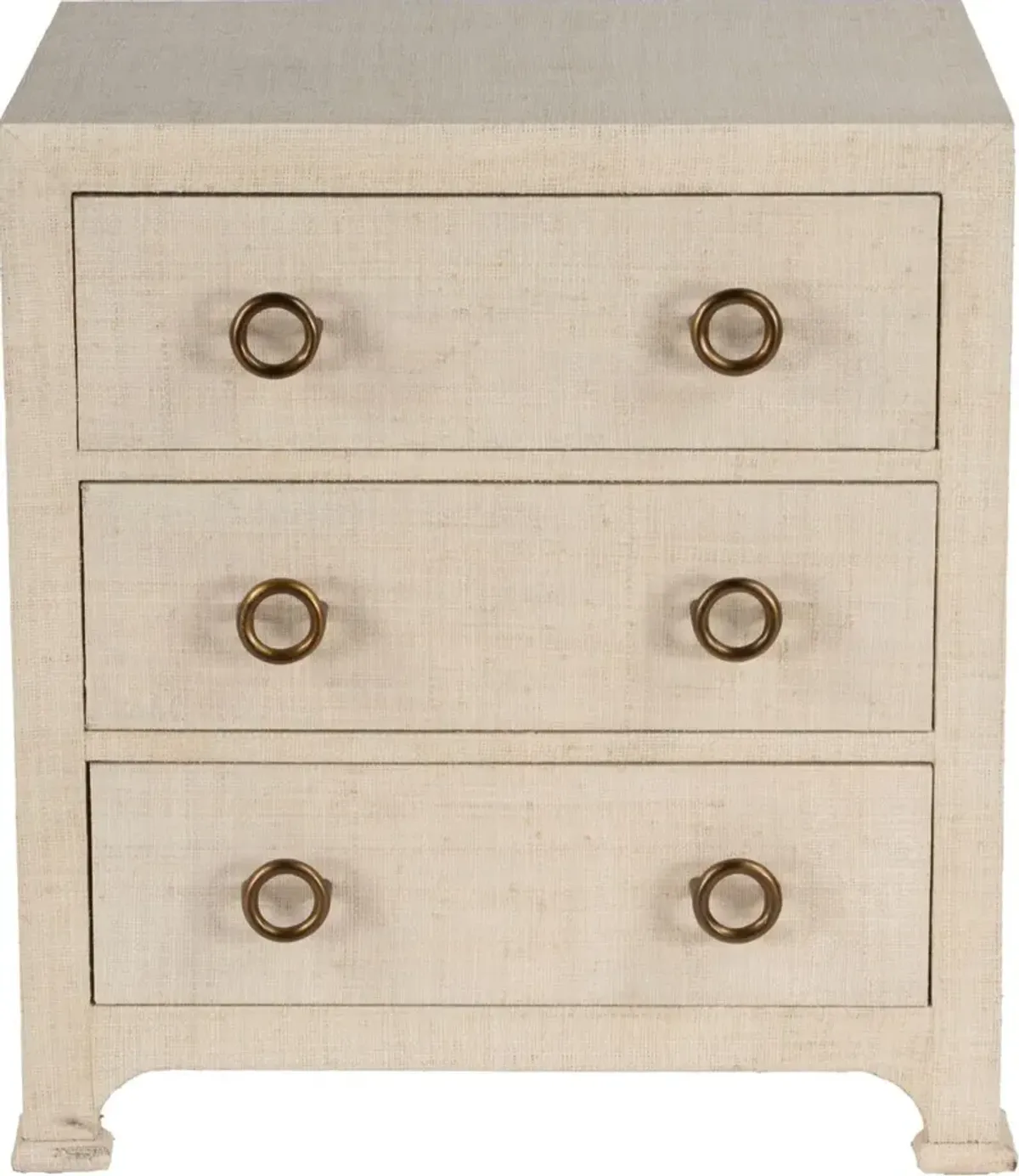 Kos 3-Drawer Raffia Nightstand