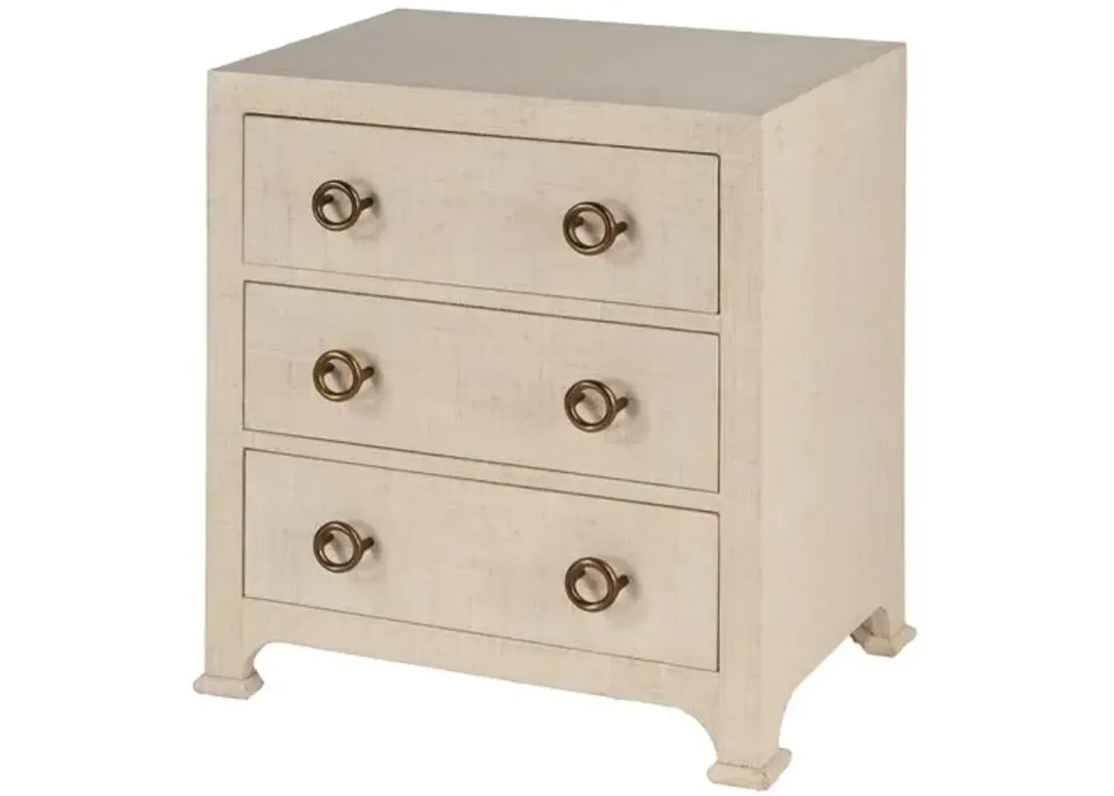 Kos 3-Drawer Raffia Nightstand