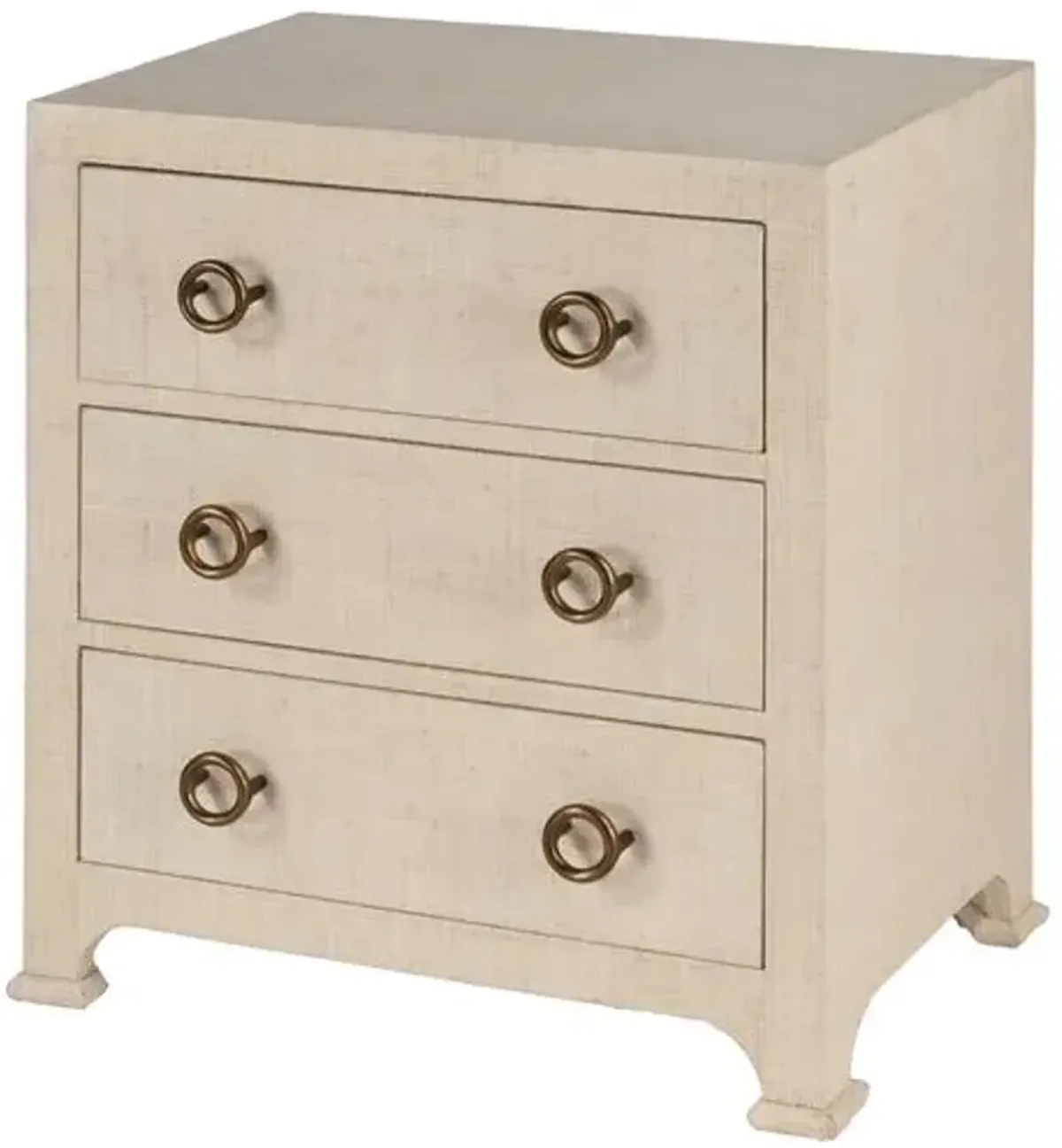 Kos 3-Drawer Raffia Nightstand