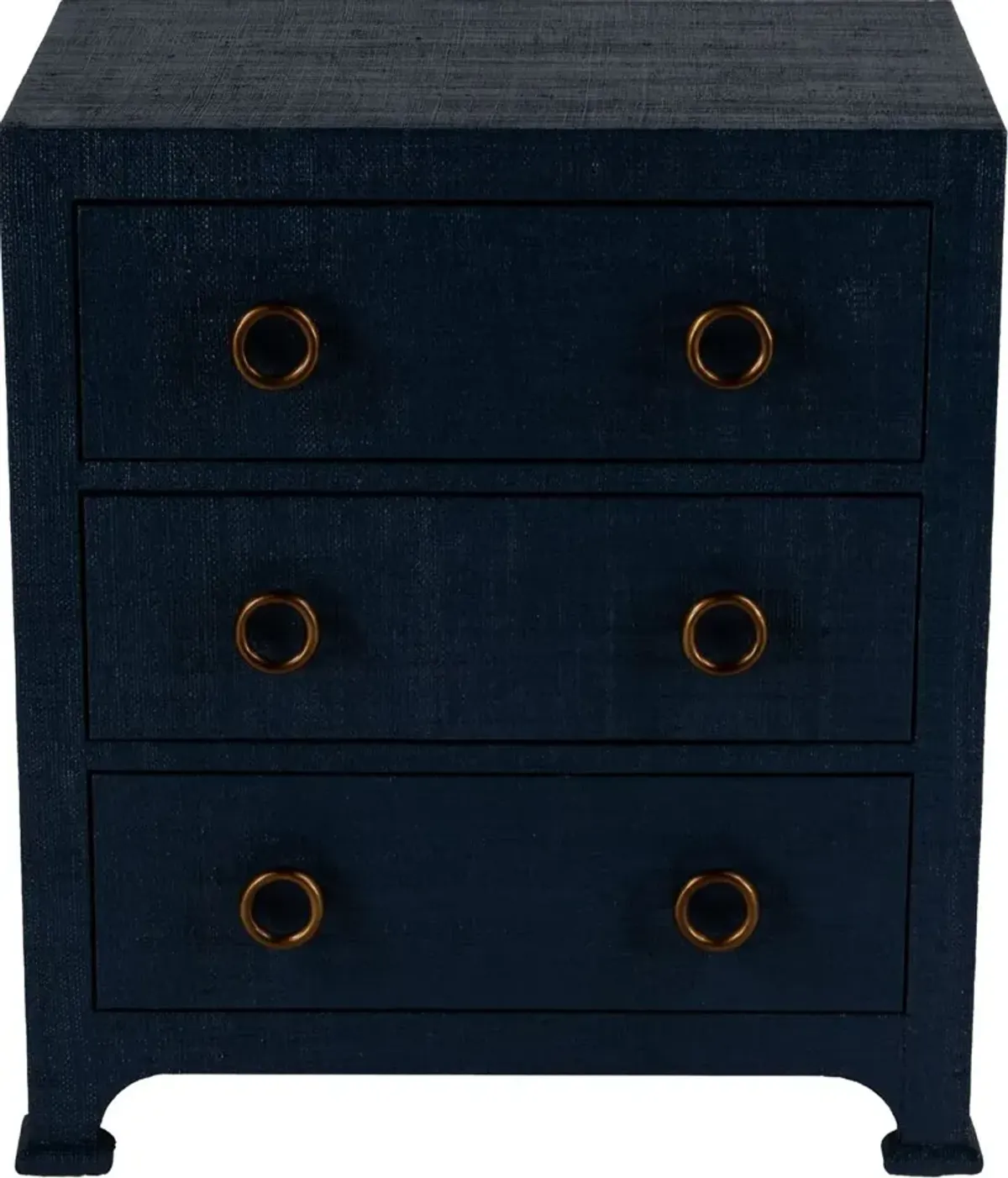 Kos 3-Drawer Raffia Nightstand