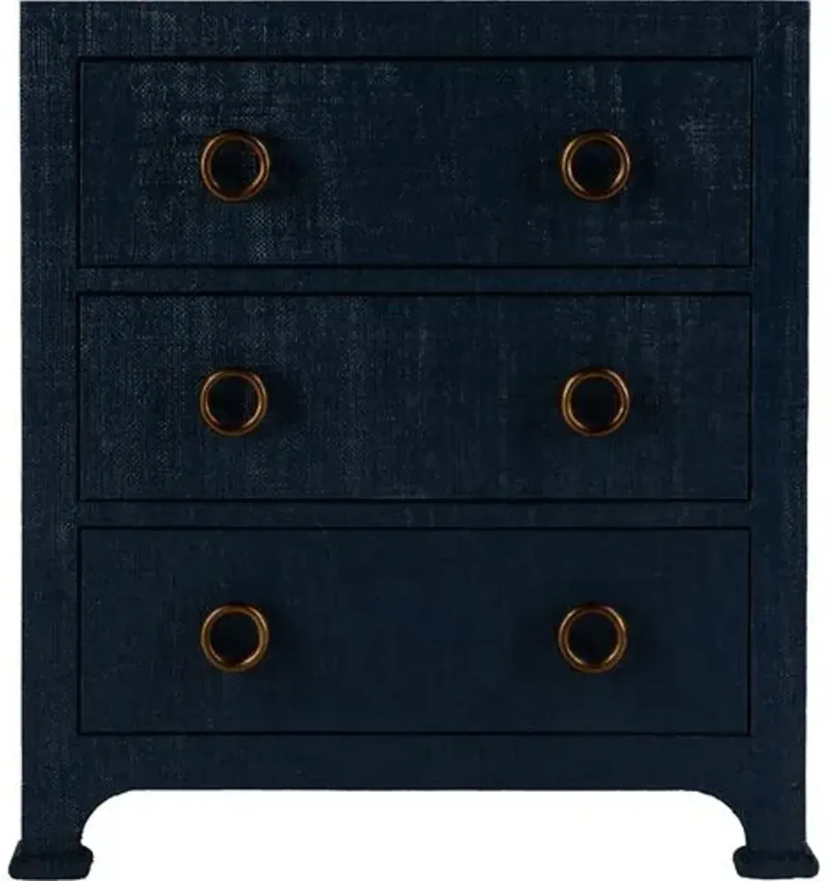 Kos 3-Drawer Raffia Nightstand