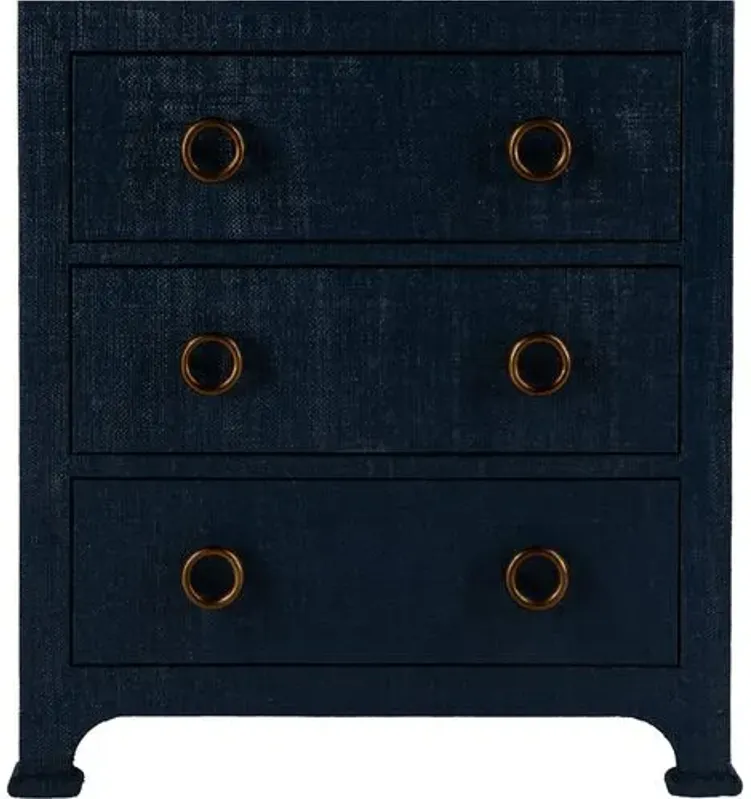 Kos 3-Drawer Raffia Nightstand