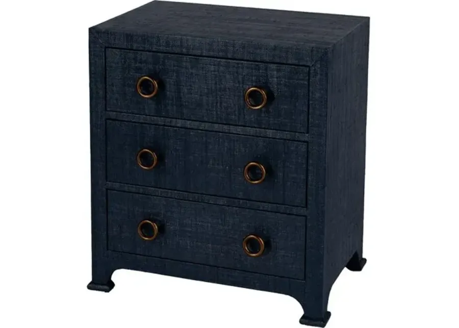 Kos 3-Drawer Raffia Nightstand