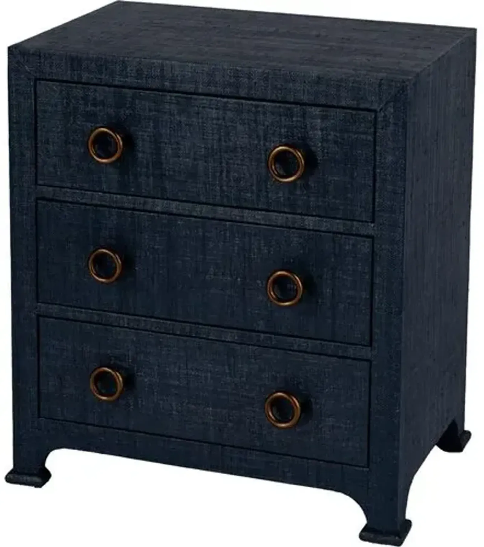 Kos 3-Drawer Raffia Nightstand