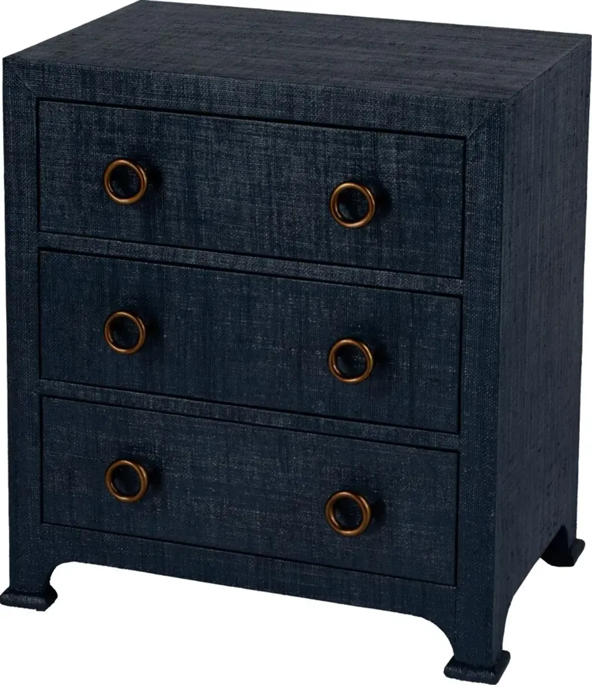 Kos 3-Drawer Raffia Nightstand