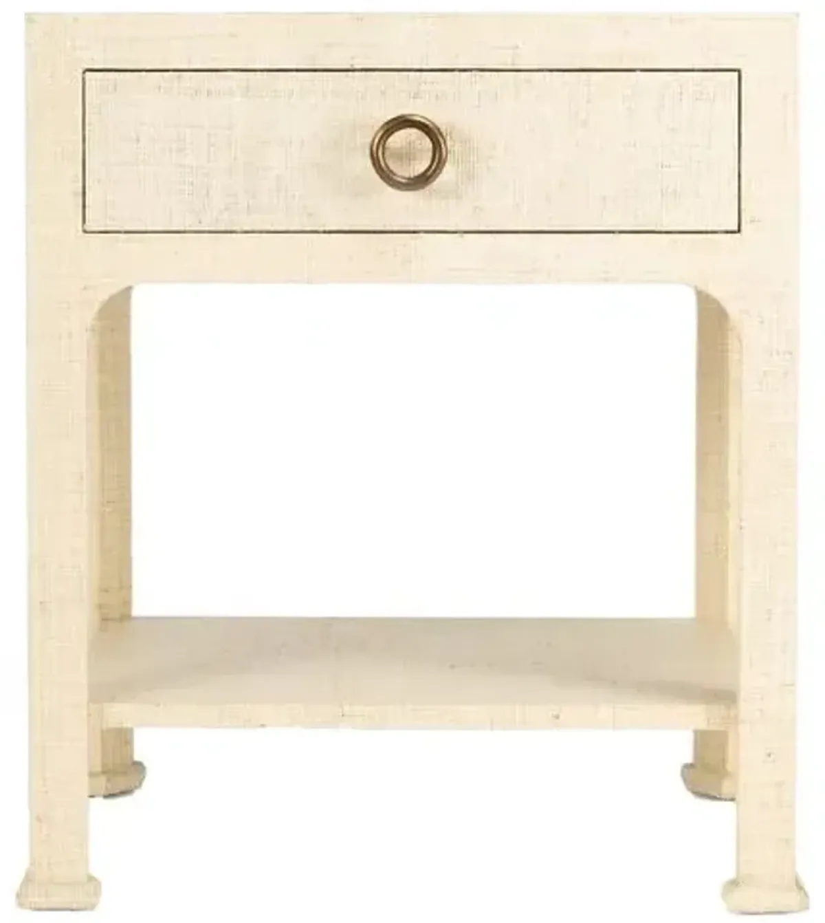 Kos 1-Drawer Raffia Nightstand