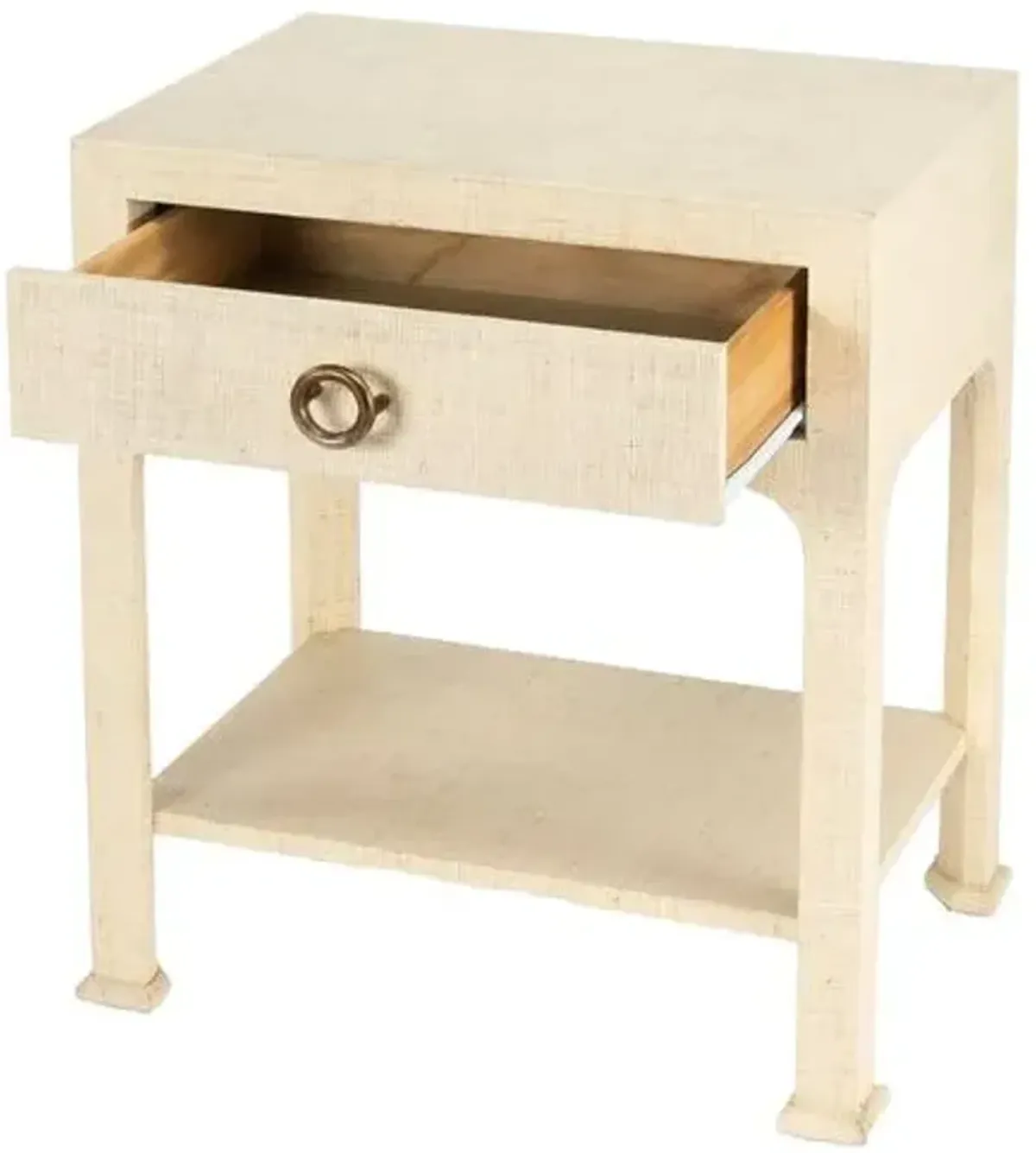 Kos 1-Drawer Raffia Nightstand