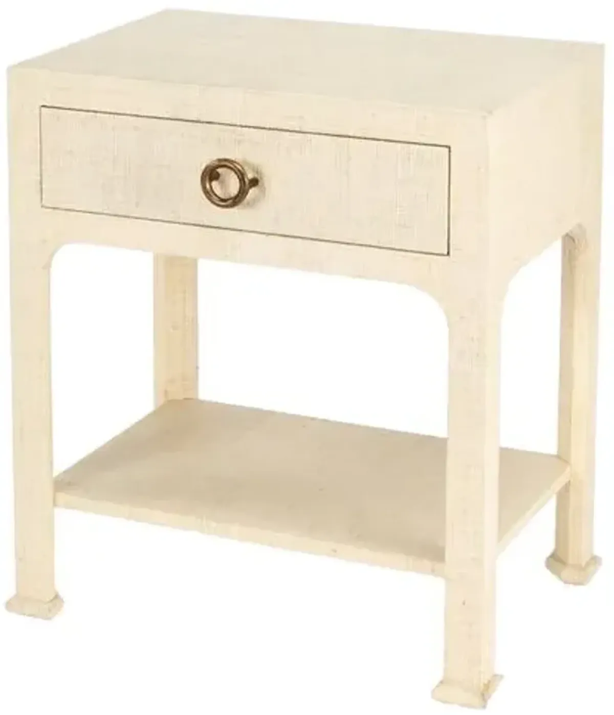 Kos 1-Drawer Raffia Nightstand