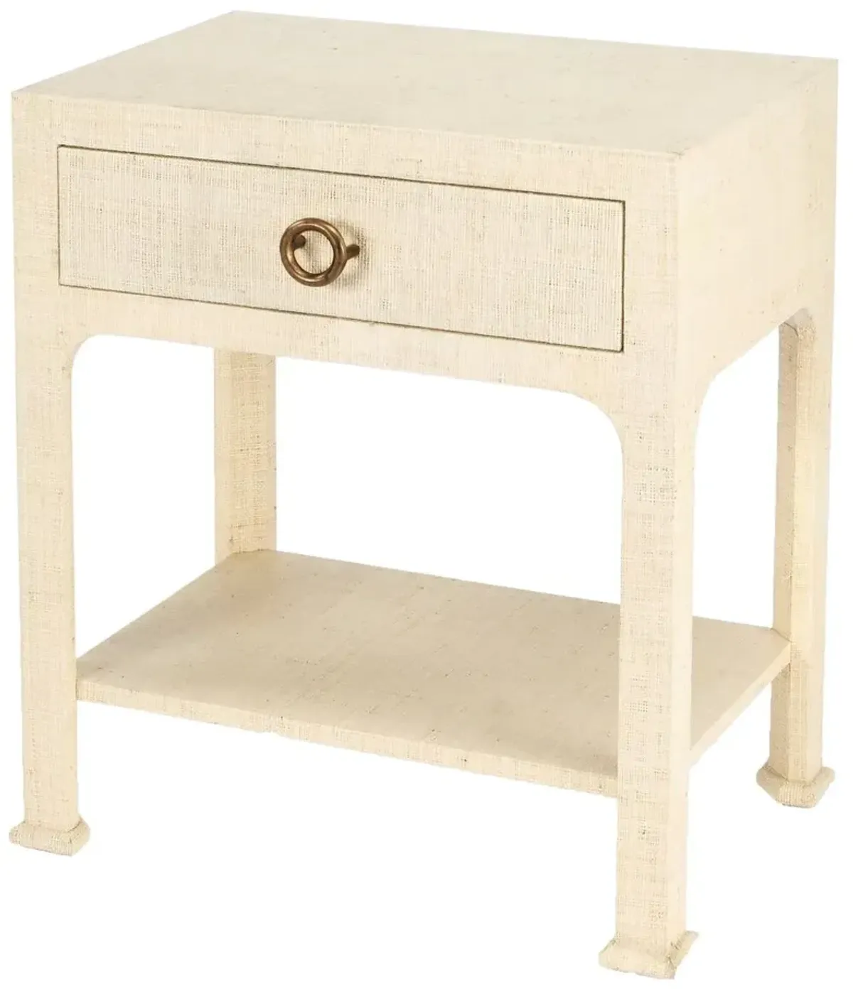 Kos 1-Drawer Raffia Nightstand
