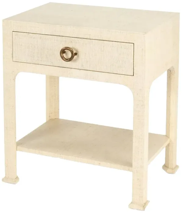 Kos 1-Drawer Raffia Nightstand
