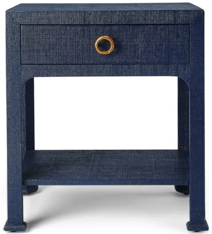 Kos 1-Drawer Raffia Nightstand