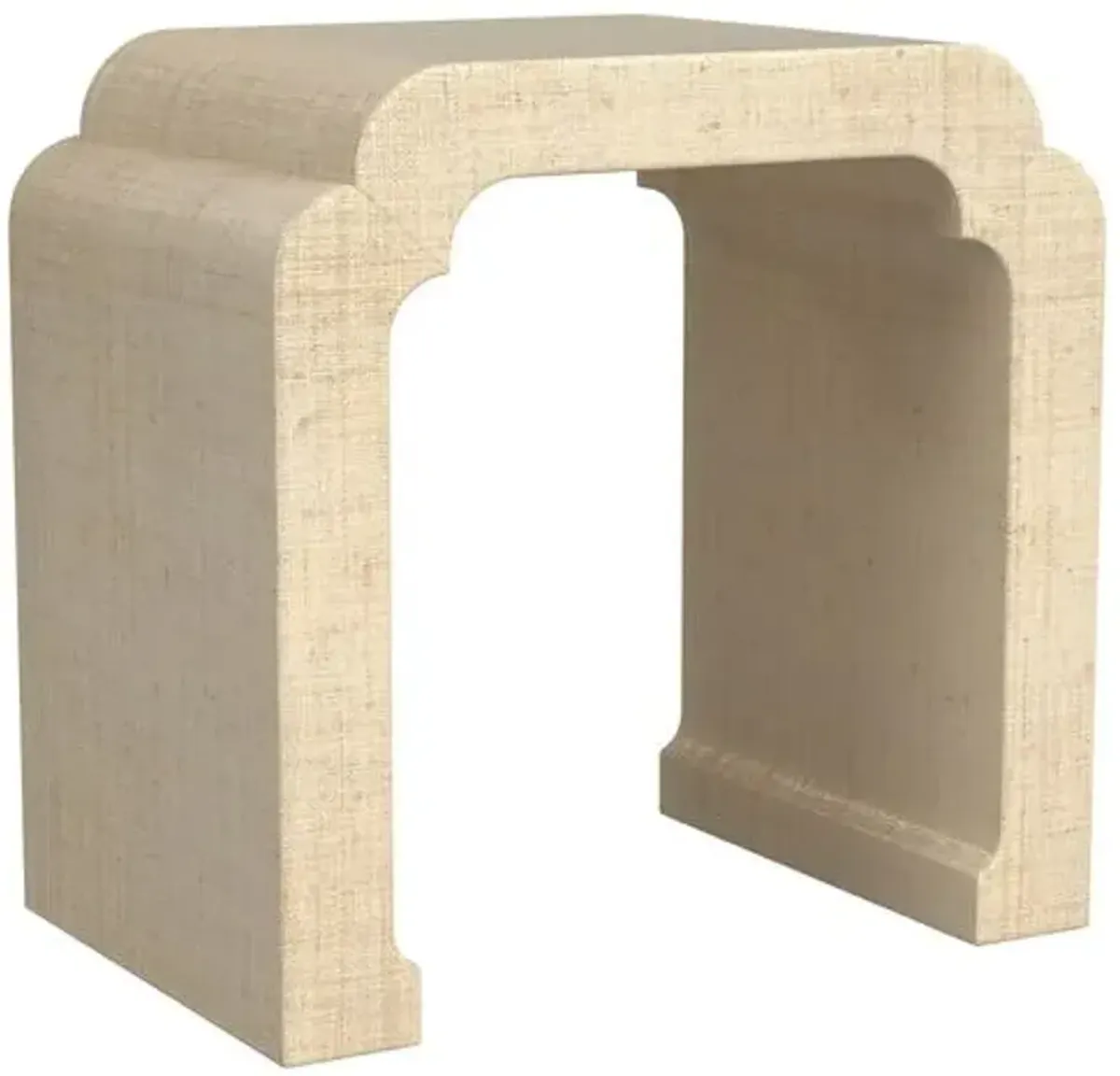 Kos Raffia Waterfall Side Table - Beige