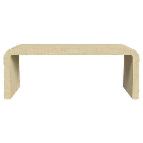 Kos Raffia Waterfall Coffee Table - Natural - Beige