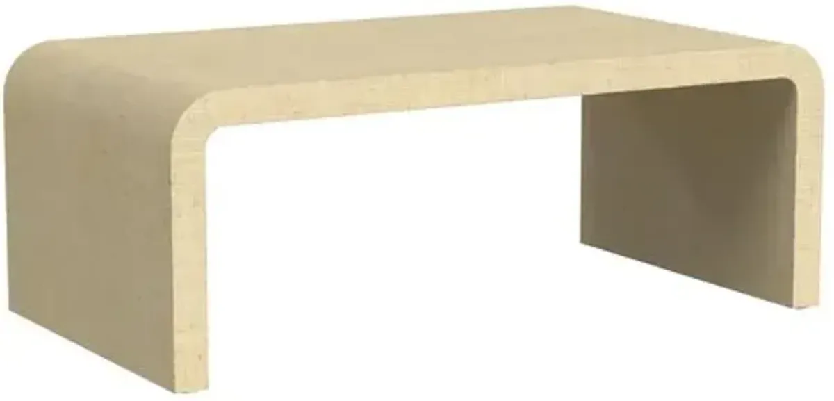 Kos Raffia Waterfall Coffee Table - Beige