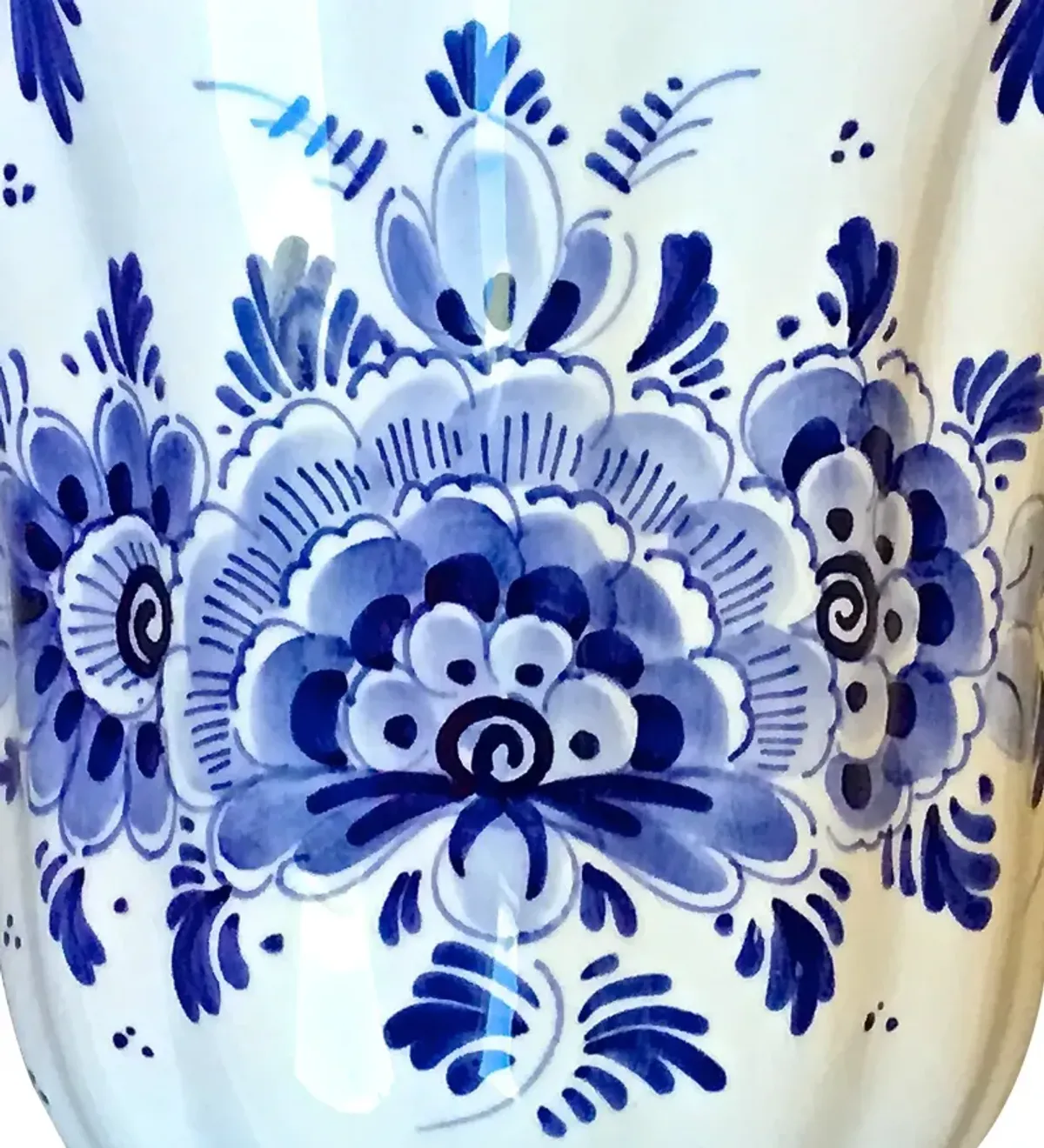 Ceramic Floral Delft Cachepot - Vermilion Designs - Blue