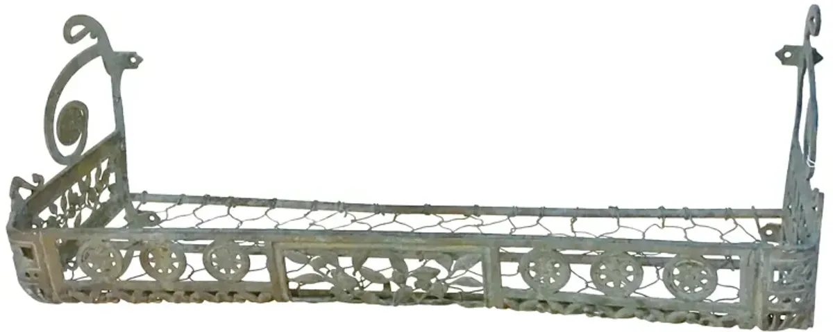 Wrought Iron - Wire - & Leaf Wall Shelf - Vermilion Designs - Gray