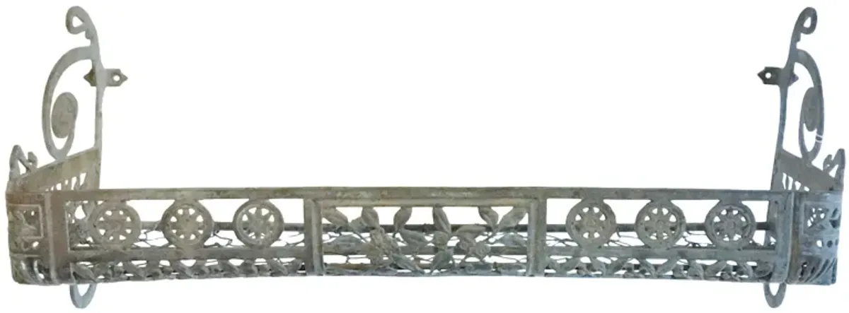 Wrought Iron - Wire - & Leaf Wall Shelf - Vermilion Designs - Gray