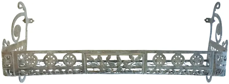 Wrought Iron - Wire - & Leaf Wall Shelf - Vermilion Designs - gray