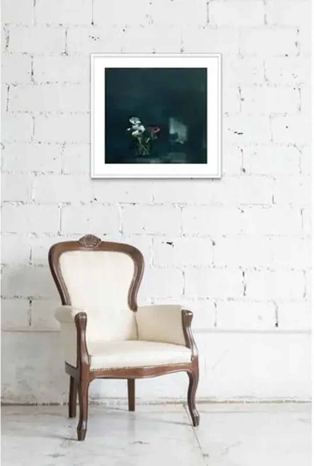 Susan Ashworth - Anemones On Blue Painting - Green
