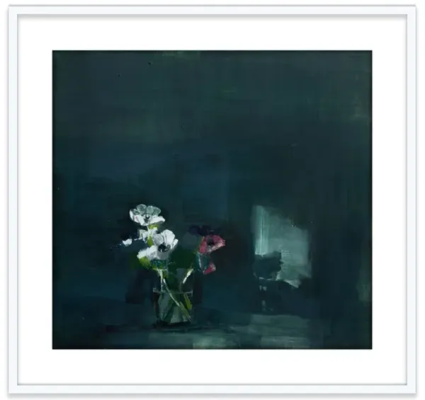 Susan Ashworth, Anemones On Blue Painting