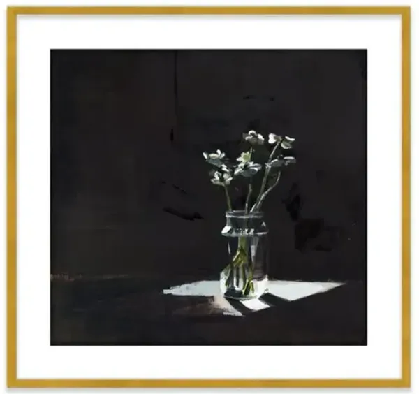 Susan Ashworth - White Anemones Painting - Green