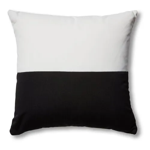 Frances Color-Block Outdoor Pillow - Black/