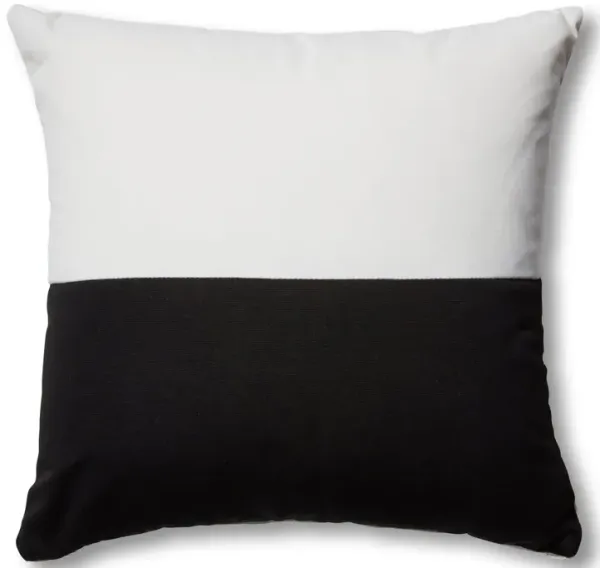 Frances Color-Block Outdoor Pillow, Black/