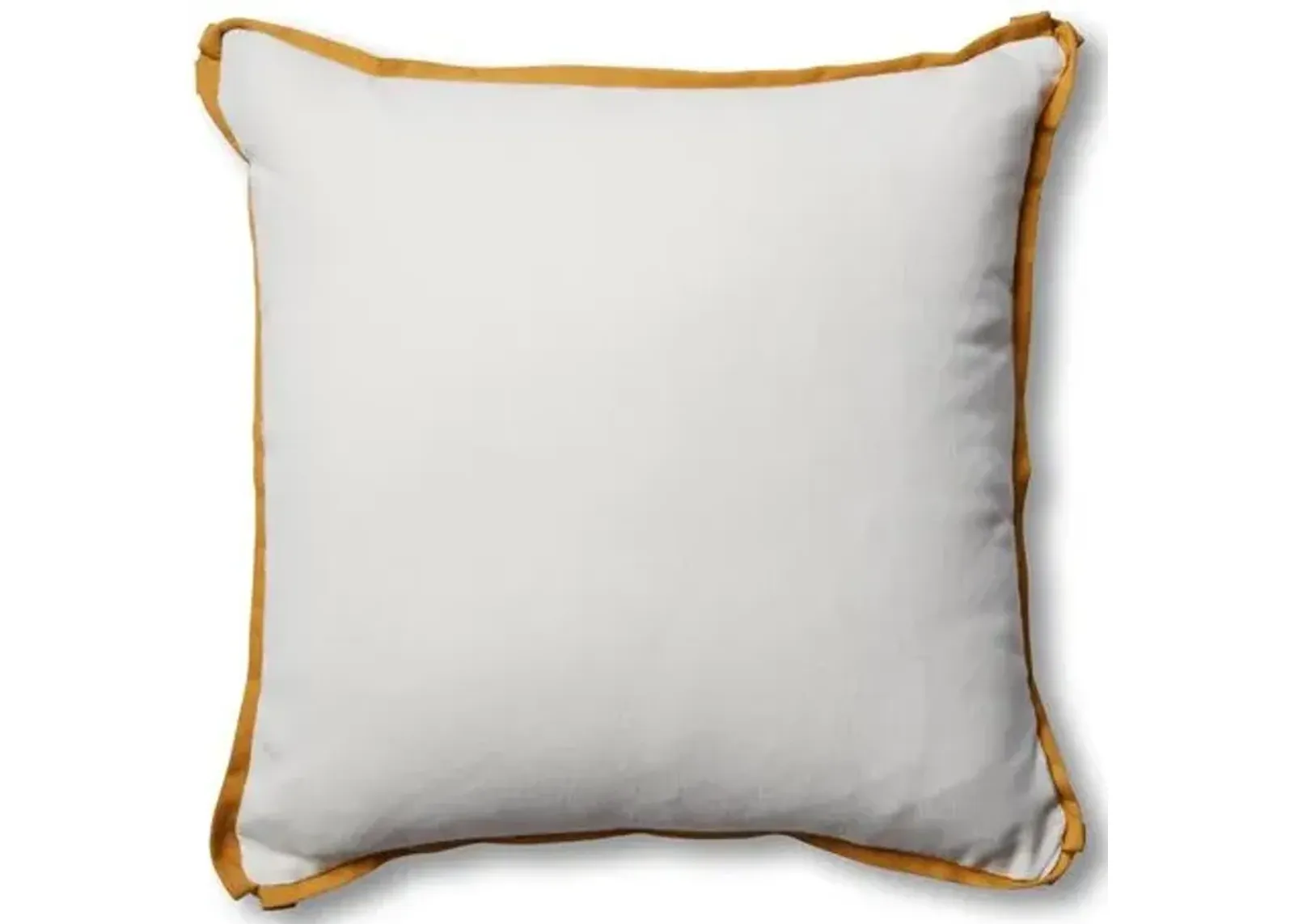 Kit Outdoor Pillow - White/Mustard