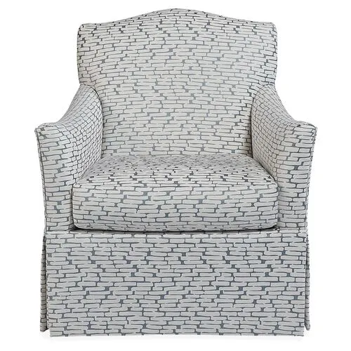 Florian Club Chair - Slate/Ivory - Lillian August