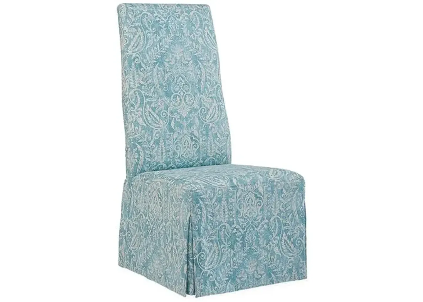 Royale Side Chair - Aqua/Ivory Linen - Lillian August - Blue