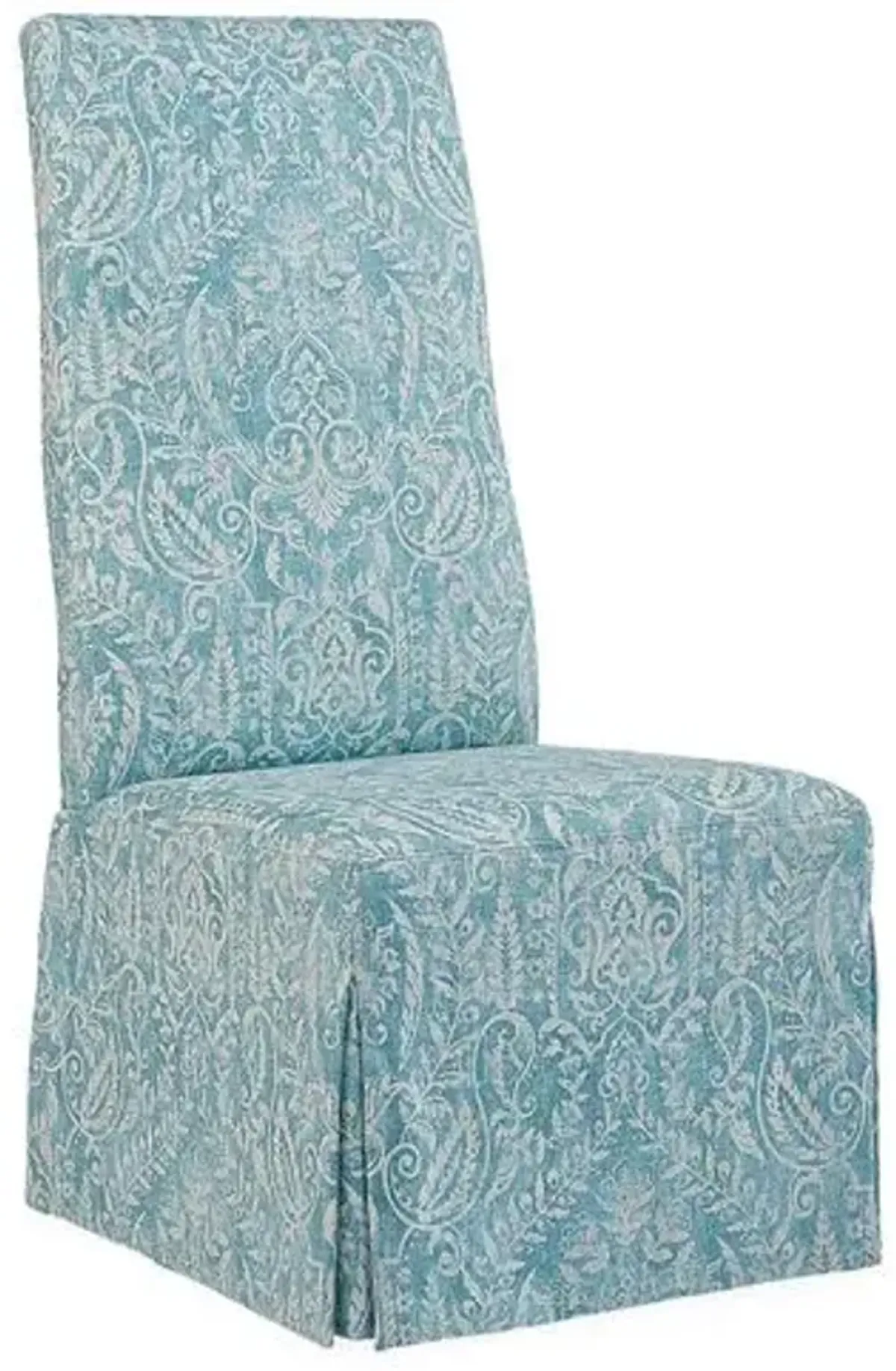 Royale Side Chair - Aqua/Ivory Linen - Lillian August - Blue