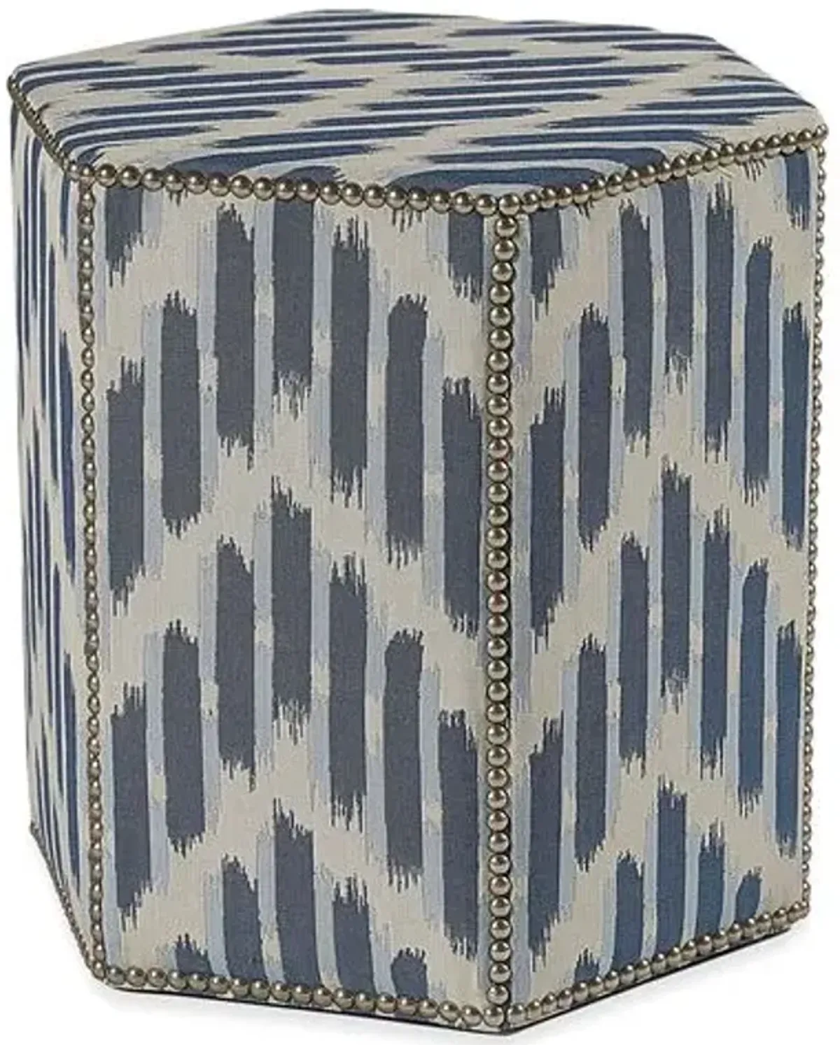 Oscar Ottoman - Blue/Cream - Lillian August