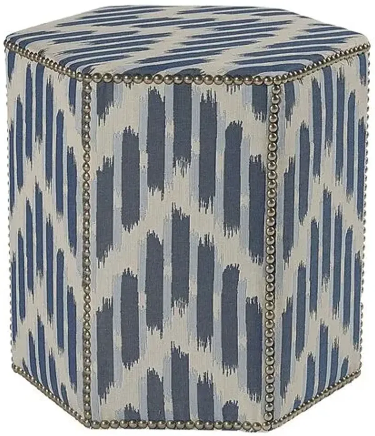 Oscar Ottoman - Blue/Cream - Lillian August