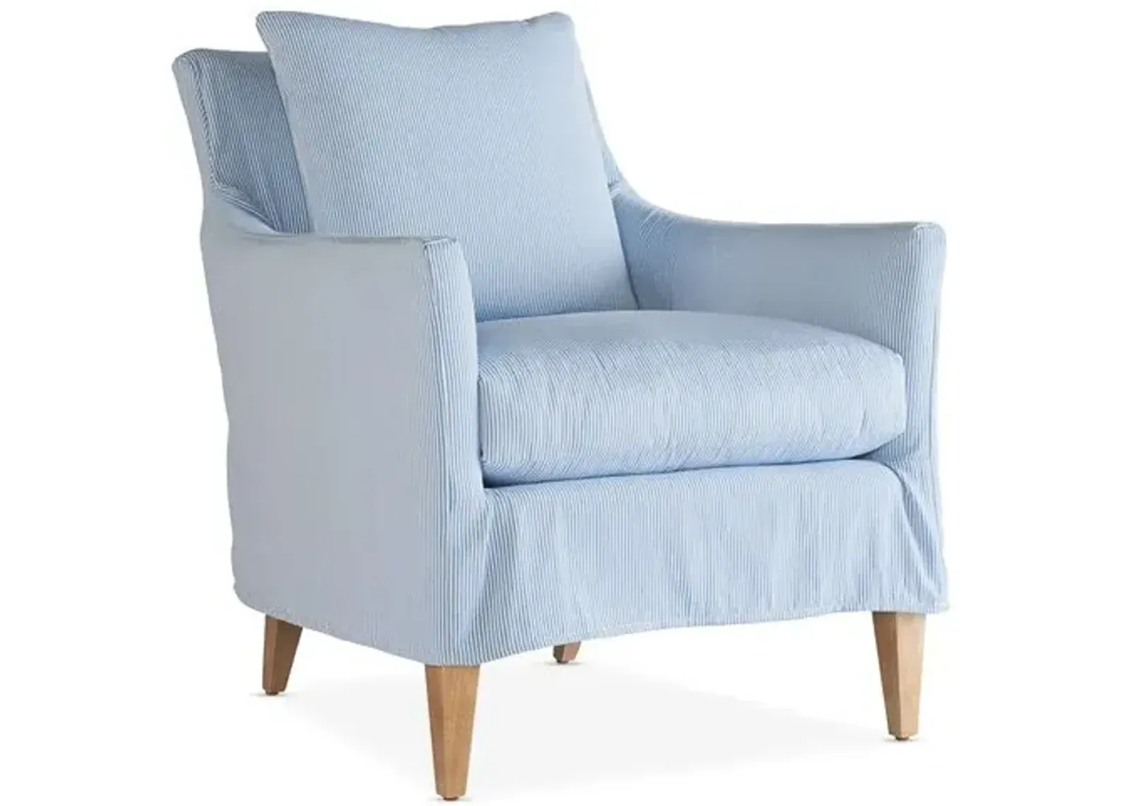 Ines Slipcover Chair - Handcrafted - Blue