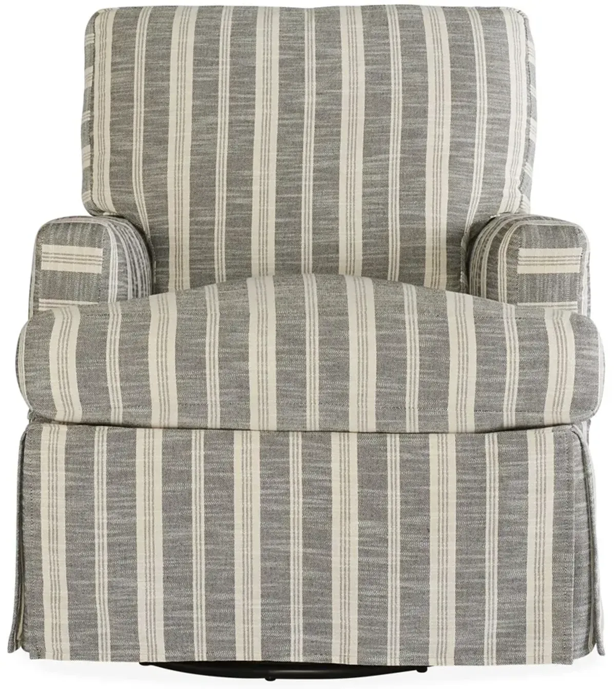 Sadie Slipcover Swivel Chair, Midnight Stripe