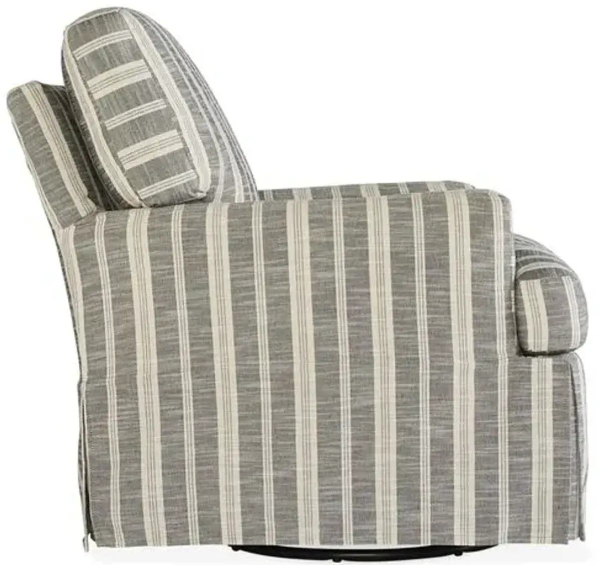 Sadie Slipcover Swivel Chair - Midnight Stripe