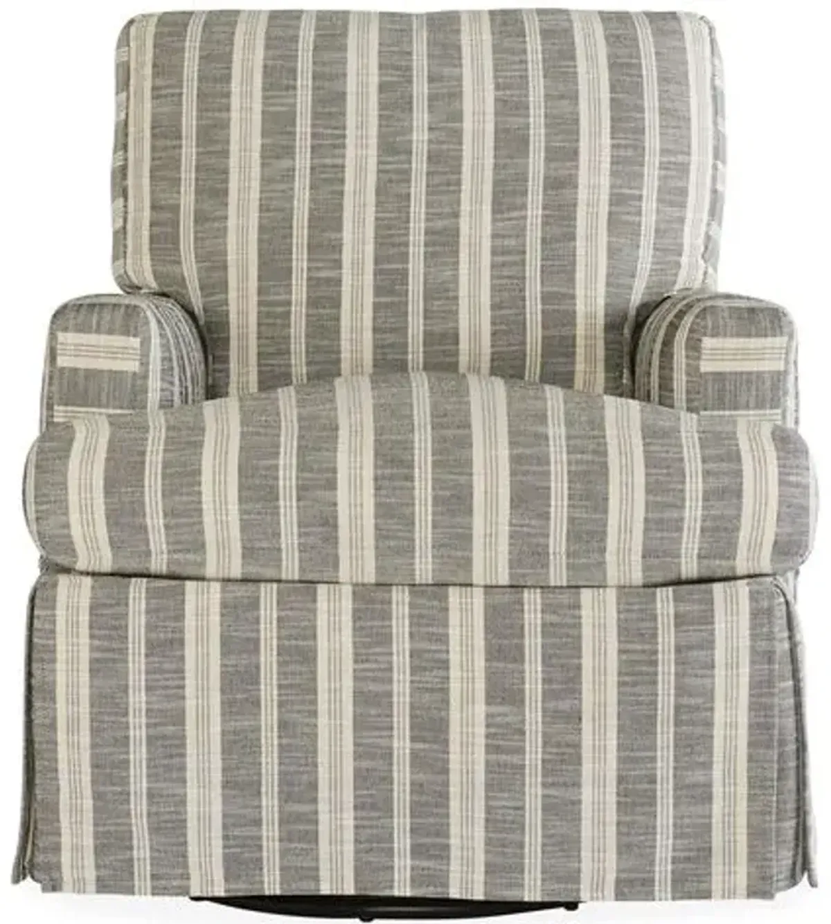 Sadie Slipcover Swivel Chair - Midnight Stripe