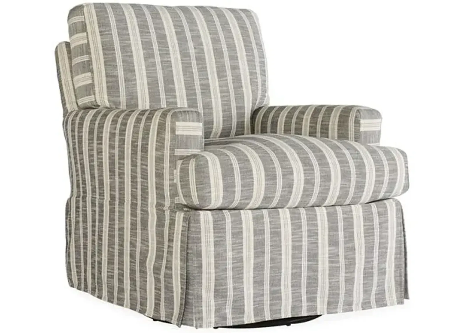 Sadie Slipcover Swivel Chair - Midnight Stripe