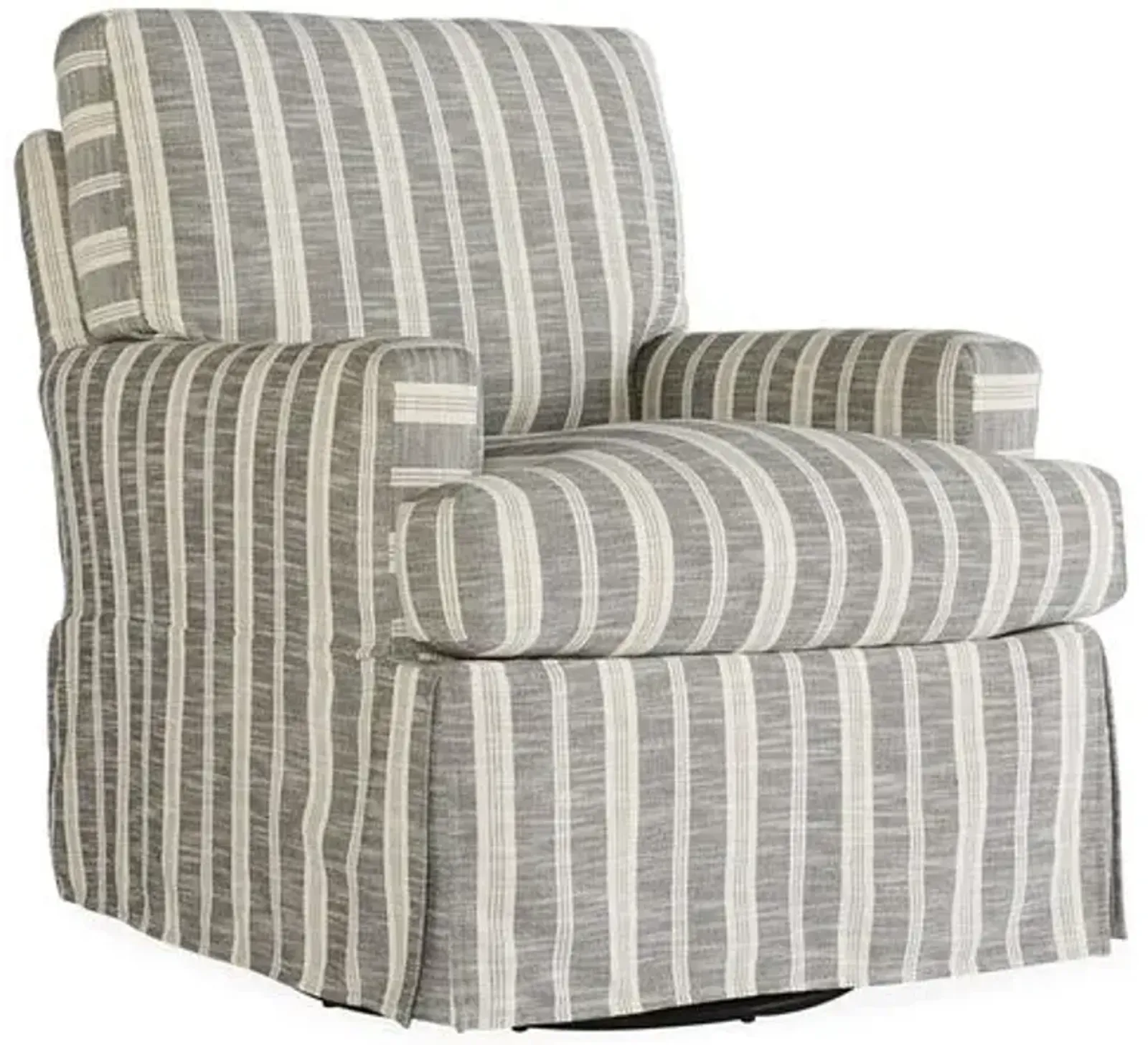 Sadie Slipcover Swivel Chair - Midnight Stripe