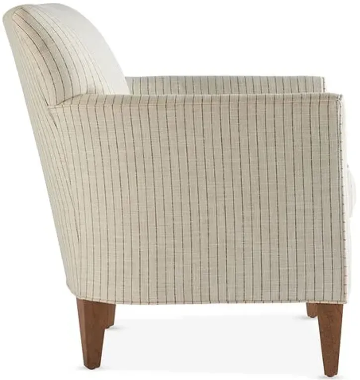 Gramercy Accent Chair - Gray Stripe - Black, Comfortable, Durable