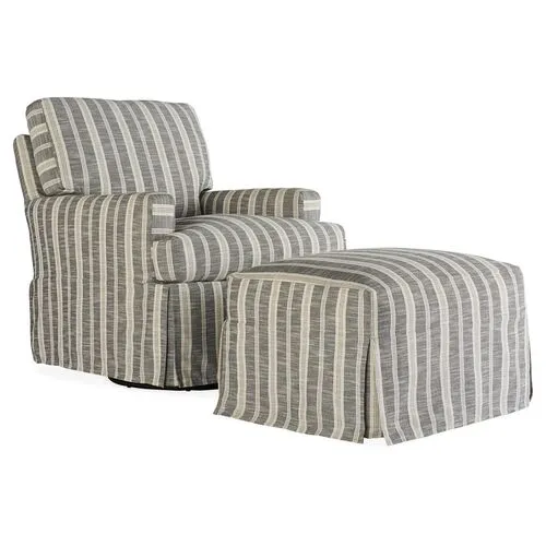 Sadie Chair & Ottoman - Black