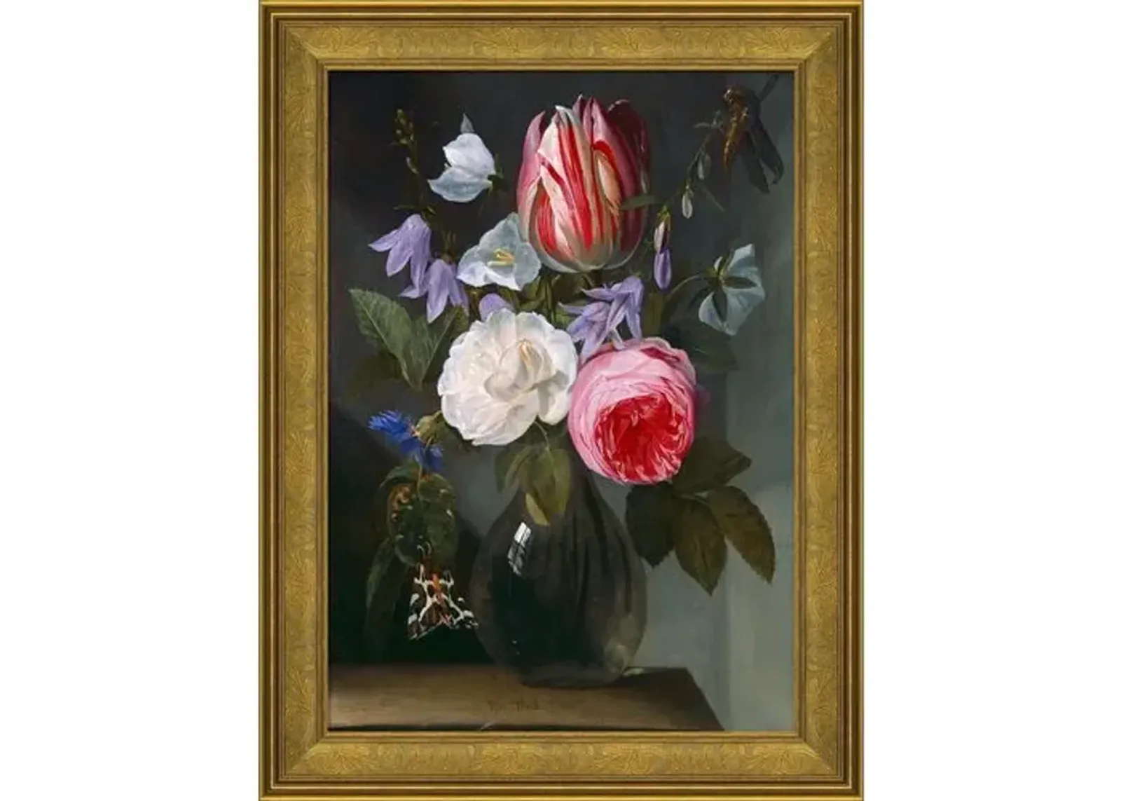 Floral Portrait in Glass Vase - Soicher Marin - Blue