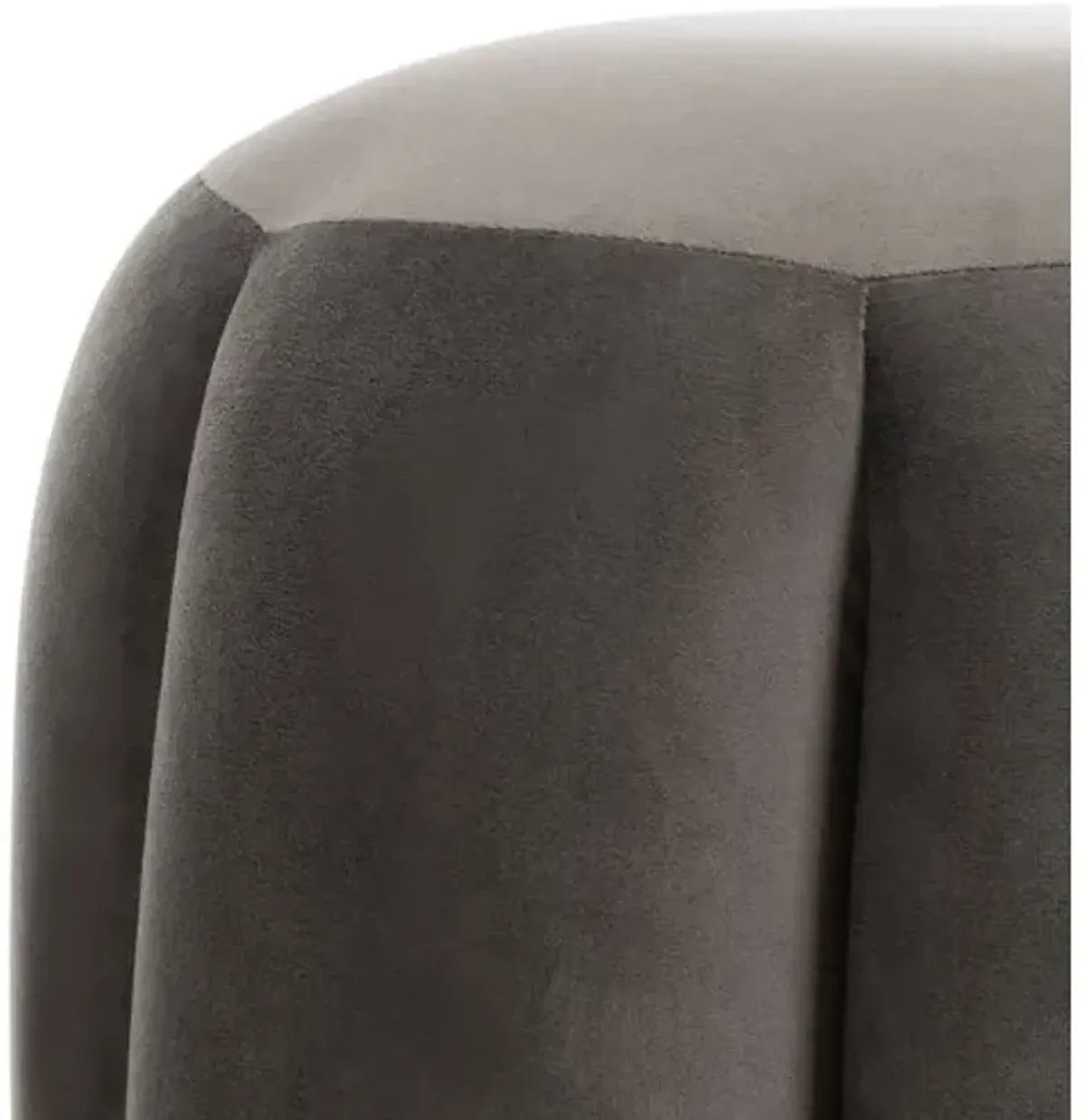 Jara Velvet Ottoman - Gray