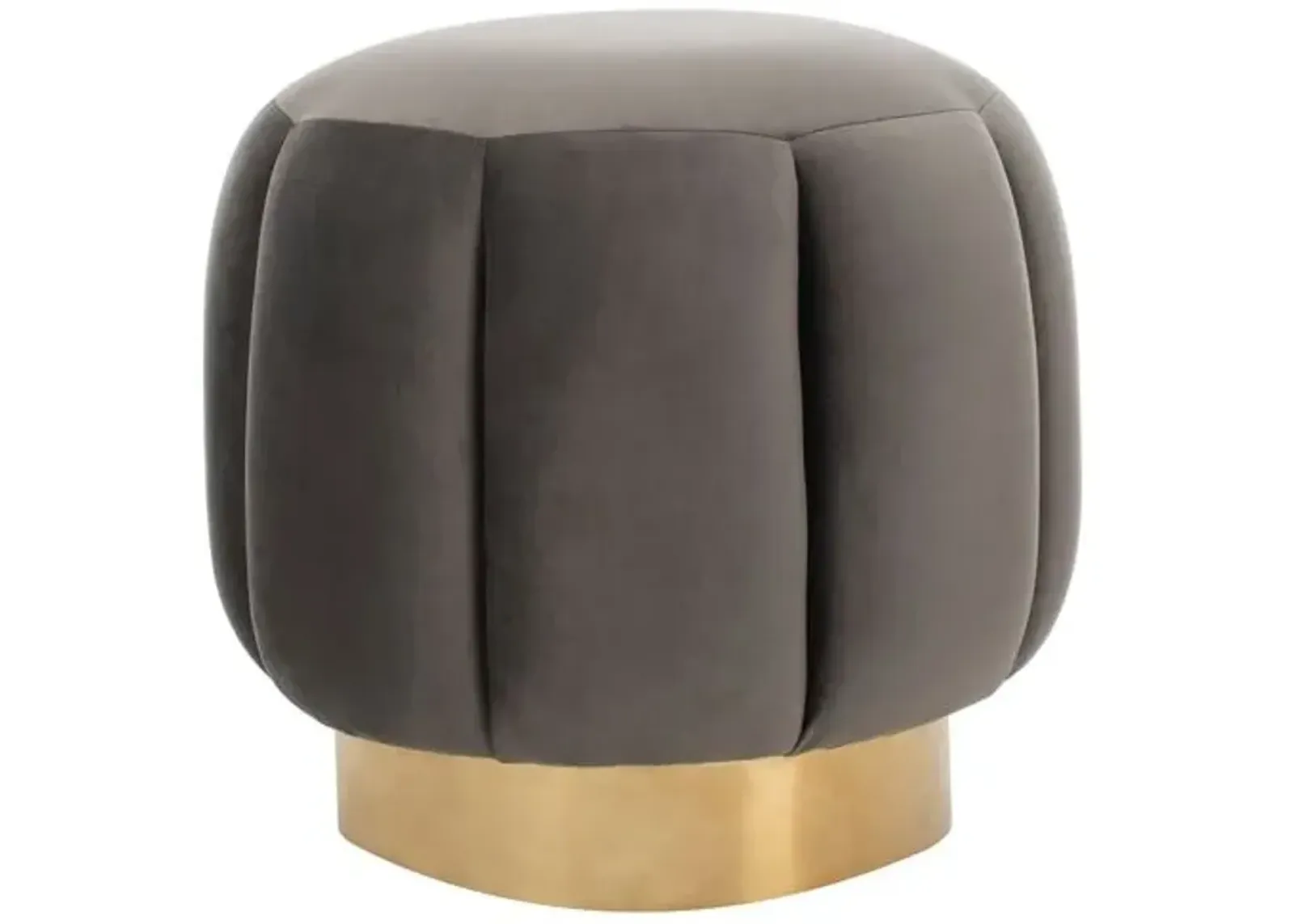 Jara Ottoman - Dark Gray Velvet